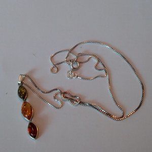Sterling and Amber necklace